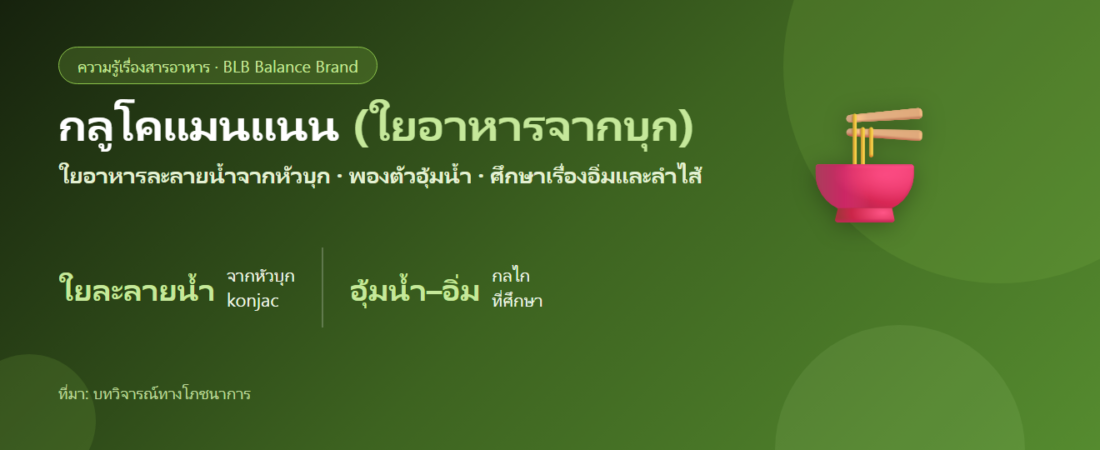 กลูโคแมนแนน (Glucomannan) คืออะไร? ใยอาหารจากบุกกับความอิ่มและลำไส้