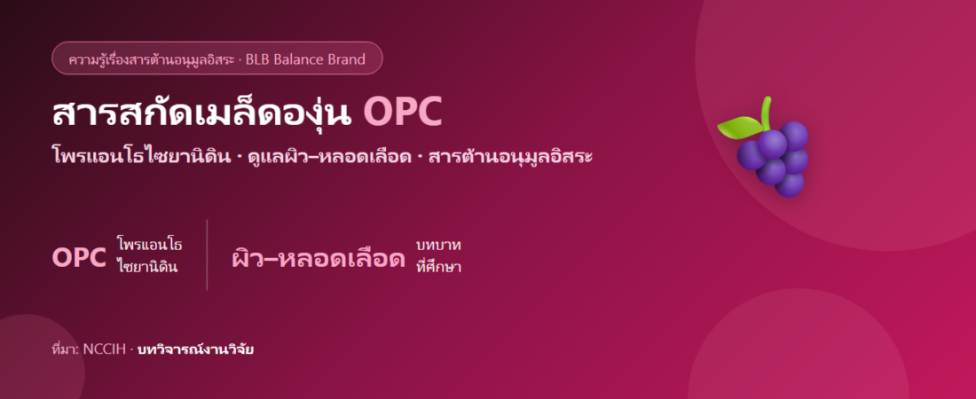 สารสกัดเมล็ดองุ่น (OPC) คืออะไร? สารต้านอนุมูลอิสระเพื่อผิวและหลอดเลือด