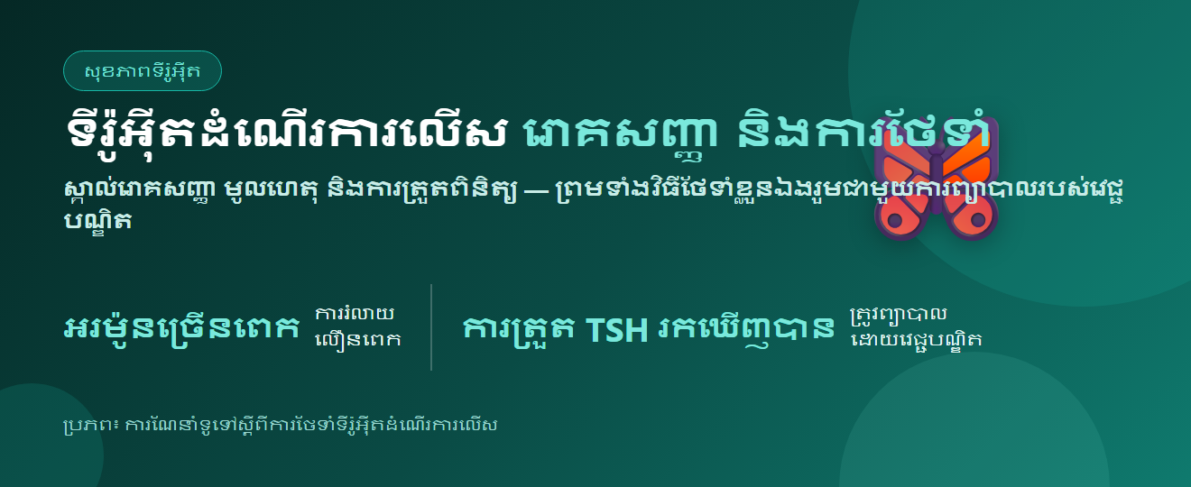 ក្រពេញទីរ៉ូអ៊ីតដំណើរការលើស (Hyperthyroid) ៖ រោគសញ្ញា មូលហេតុ ការត្រួតពិនិត្យ និងការថែទាំខ្លួនឯង | BLB