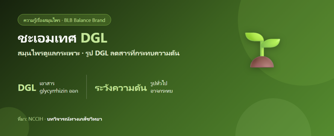 ชะเอมเทศ DGL คืออะไร? สมุนไพรดูแลกระเพาะกับข้อควรระวังเรื่องความดัน