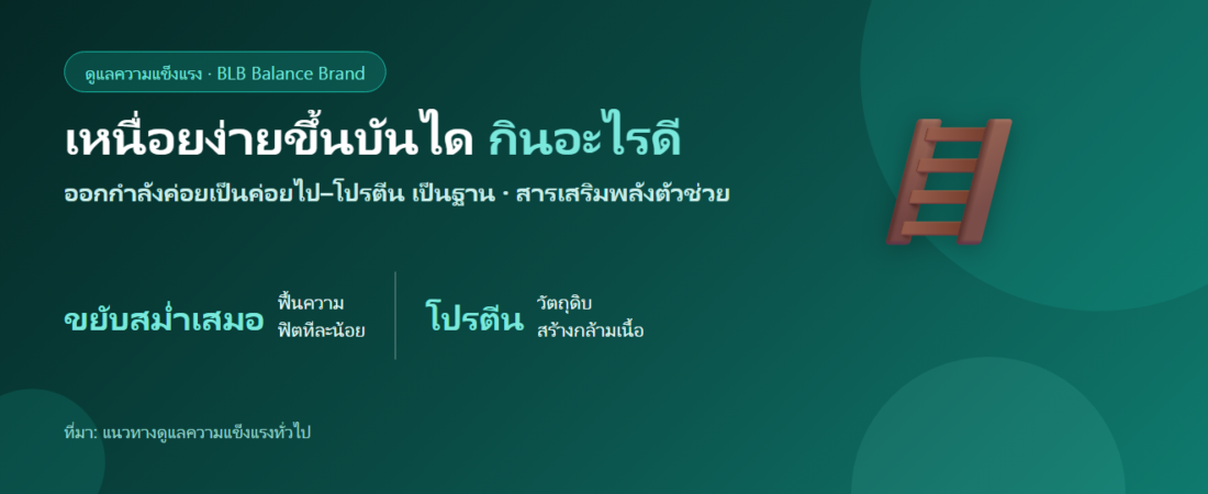 เหนื่อยง่ายขึ้นบันได หมดแรงไว กินอะไรดี? ดูแลความแข็งแรงจากภายใน