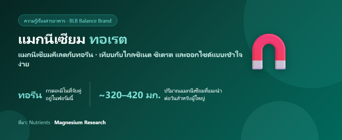 แมกนีเซียม ทอเรต (Magnesium Taurate) คืออะไร? ต่างจากไกลซิเนตและซิเตรตตรงไหน