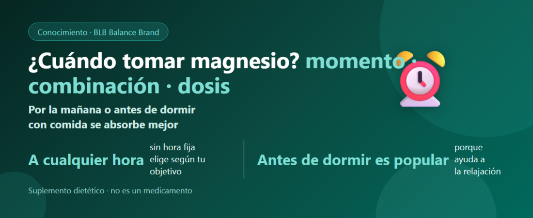 ¿Cuándo tomar magnesio? Mañana o noche, con qué combinarlo y dosis