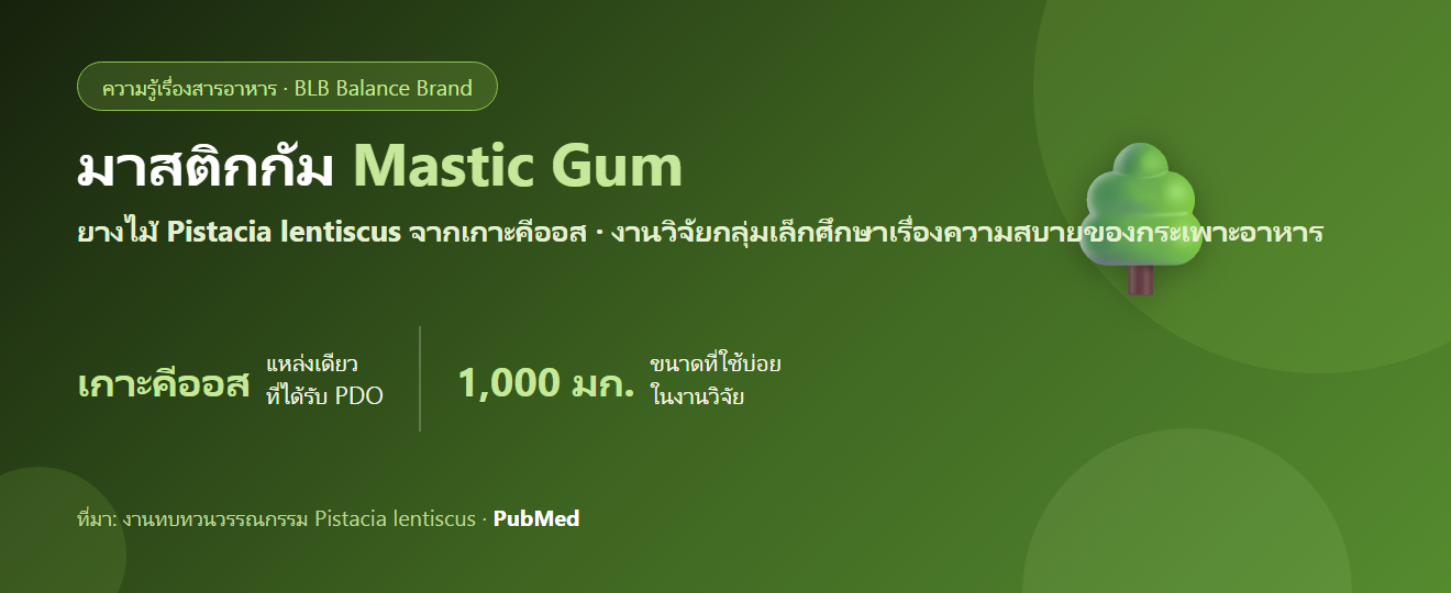 มาสติกกัม (Mastic Gum) คืออะไร? ยางไม้จากเกาะคีออส กับงานวิจัยเรื่องกระเพาะอาหาร