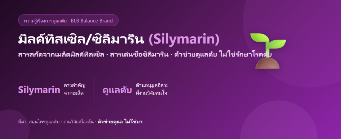 มิลค์ทิสเซิล/ซิลิมาริน (Milk Thistle/Silymarin) ดูแลตับ เข้าใจง่าย ๆ