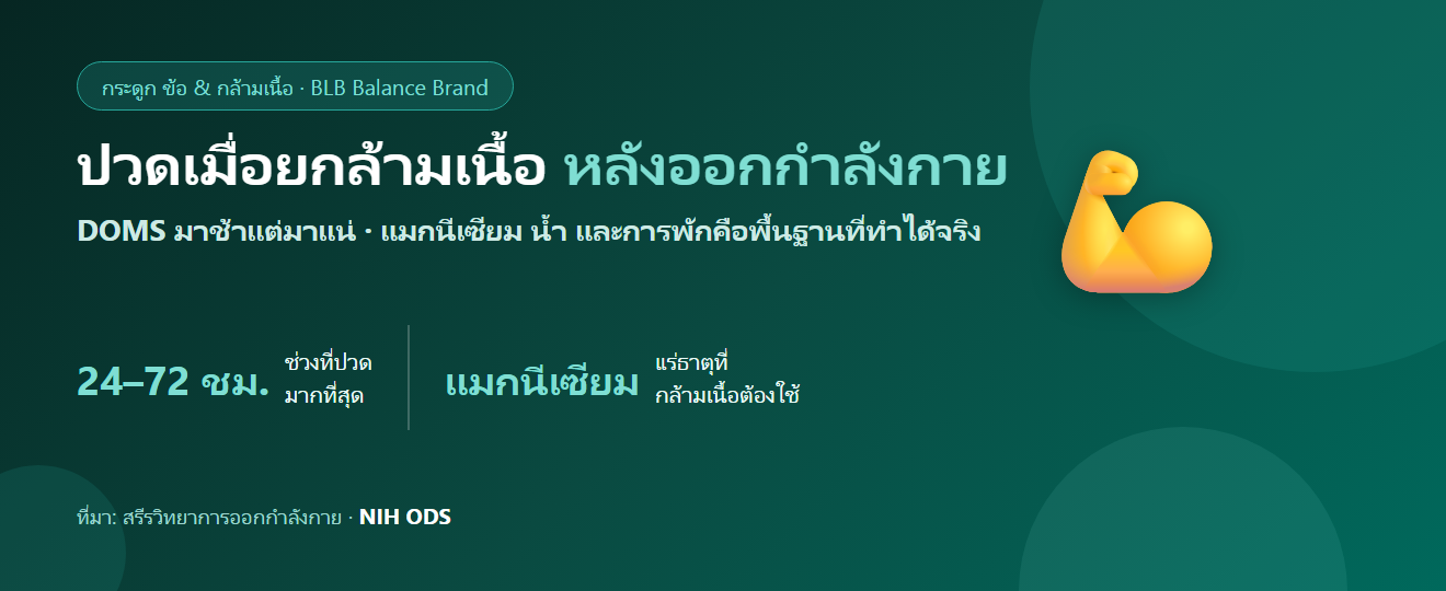 ปวดเมื่อยกล้ามเนื้อหลังออกกำลังกาย กินอะไรดี? แมกนีเซียมกับการคลายกล้ามเนื้อ