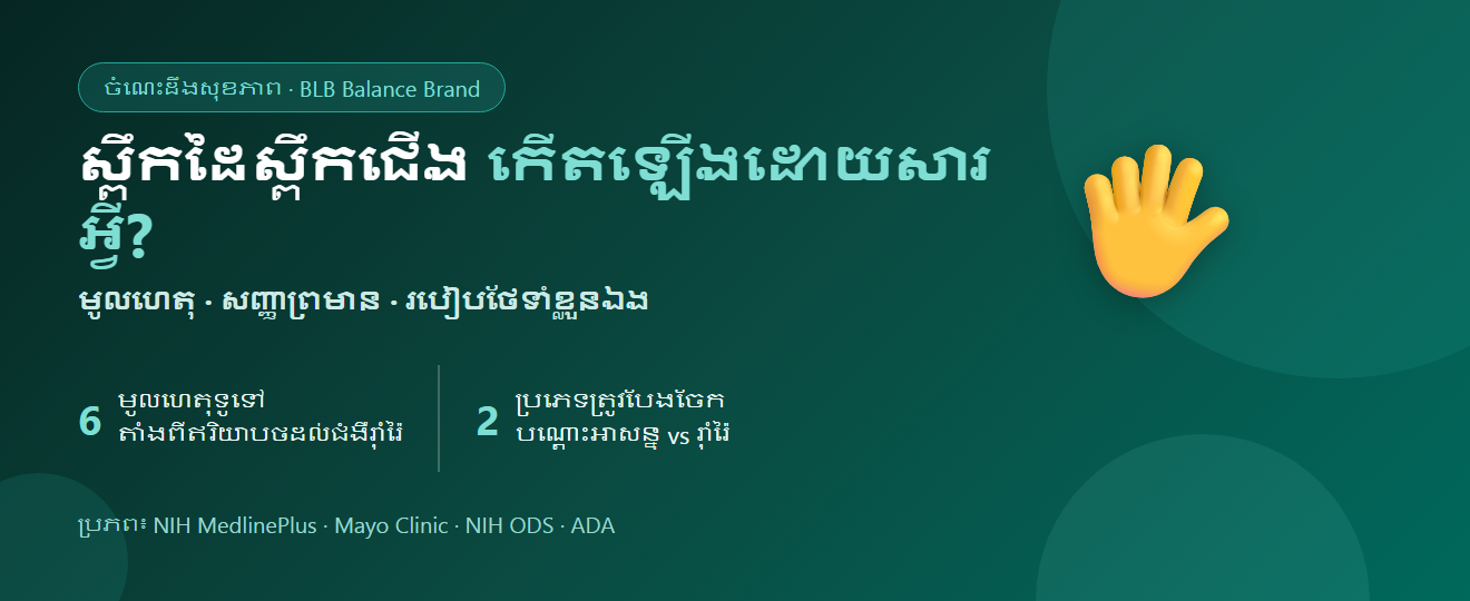 ស្ពឹកចុងដៃចុងជើង កើតឡើងដោយសារអ្វី? មូលហេតុ សញ្ញាគ្រោះថ្នាក់ និងវិធីថែទាំខ្លួនឯង