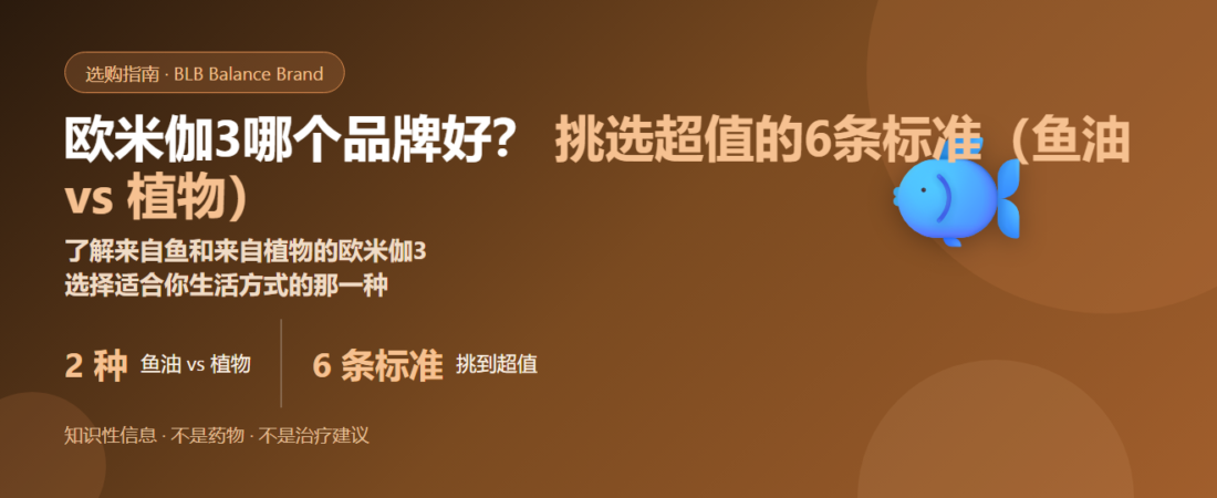 欧米伽3哪个品牌好?挑选超值的6条标准(鱼油 vs 植物)| BLB