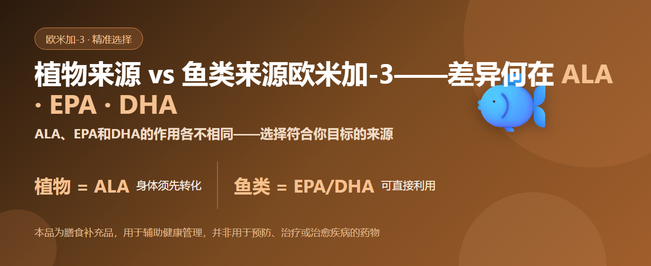 植物 vs 鱼类 Omega-3 有何不同？ALA · EPA · DHA 该怎么选 | BLB