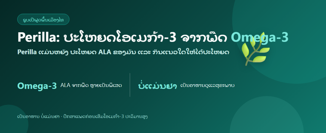 ແກ່ນ Perilla: ຜົນປະໂຫຍດ Omega-3 ຈາກພືດ ແລະ ວິທີກິນ