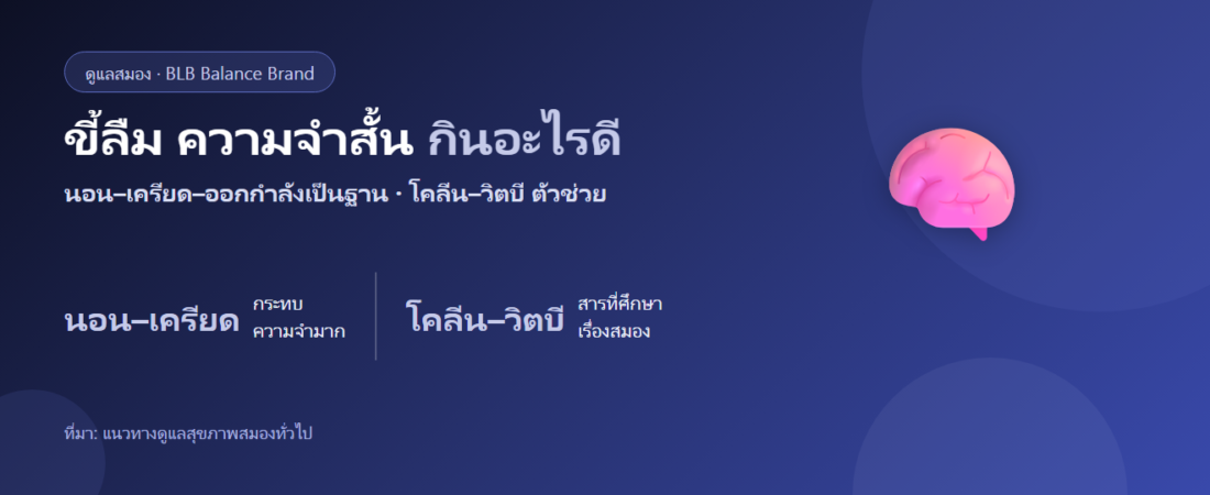 ขี้ลืม ความจำสั้น สมาธิหลุด กินอะไรดี? ตัวช่วยดูแลสมองและความจำ