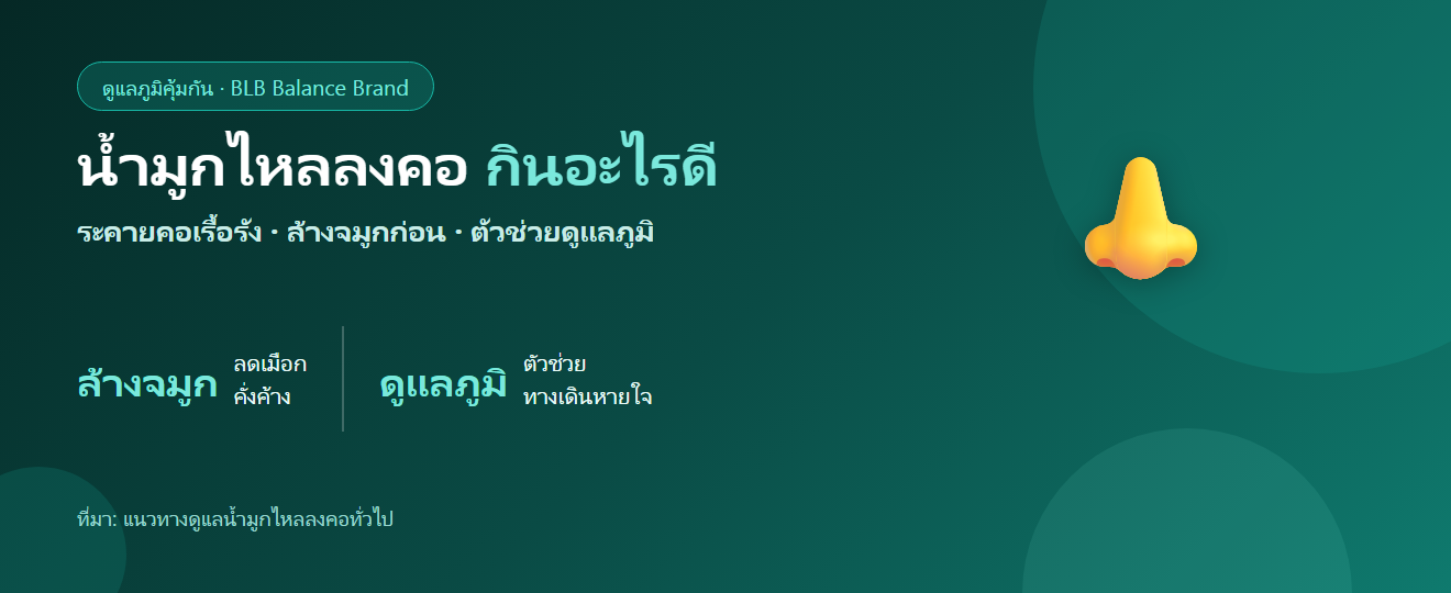 น้ำมูกไหลลงคอ ระคายคอเรื้อรัง กินอะไรดี? ตัวช่วยดูแลภูมิ–ทางเดินหายใจ