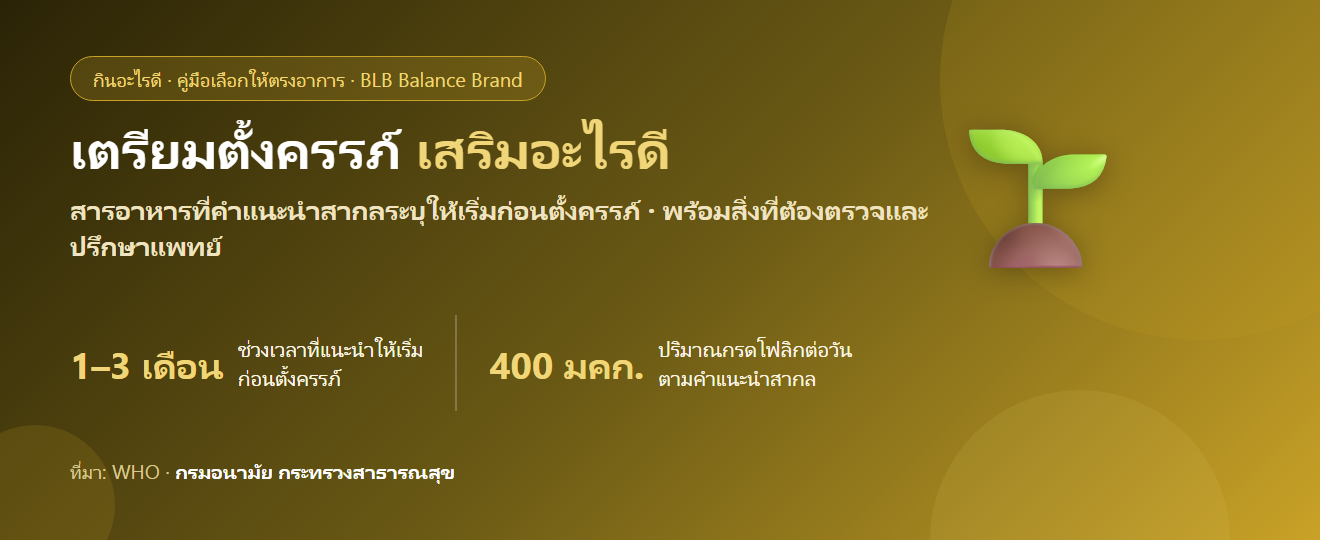 วางแผนเตรียมตั้งครรภ์ ควรเสริมอะไรบ้าง? สารอาหารที่ควรเริ่มก่อนตั้งครรภ์จริง