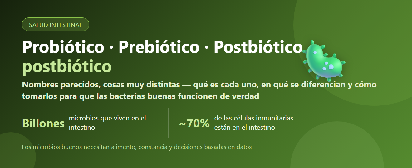 Probiótico vs Prebiótico vs Postbiótico: en qué se diferencian y cómo tomarlos | BLB