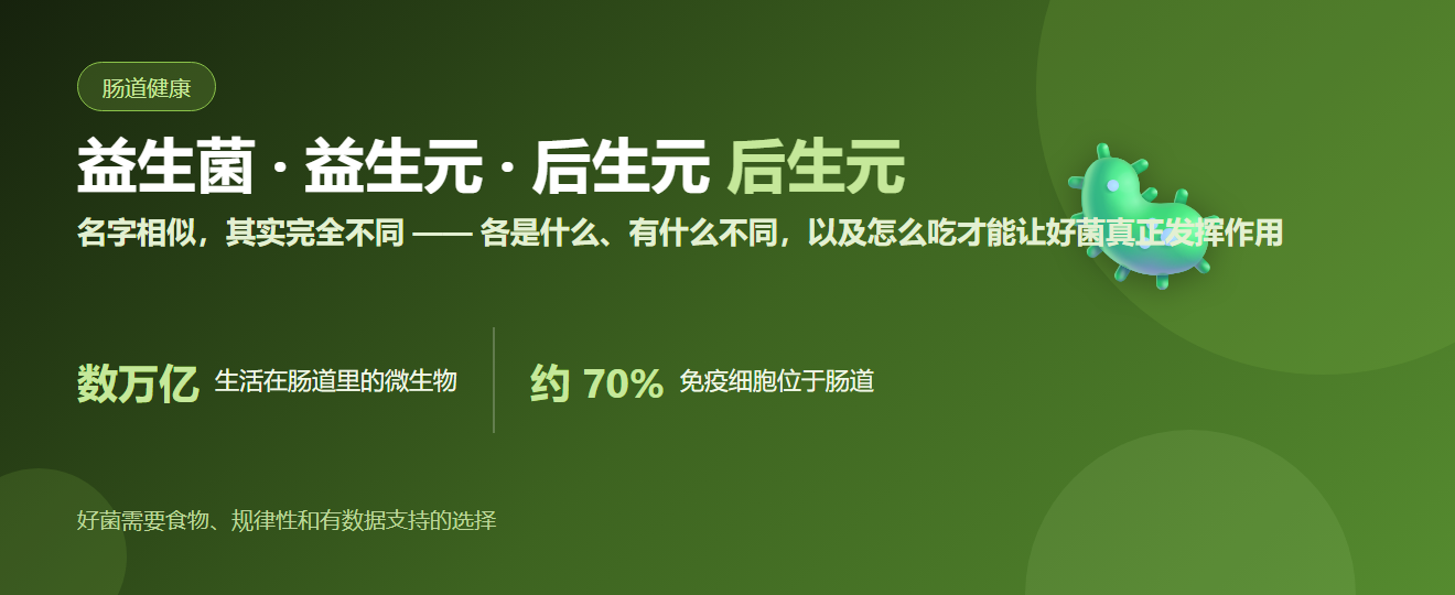 益生菌 vs 益生元 vs 后生元：有什么不同，以及怎么吃 | BLB