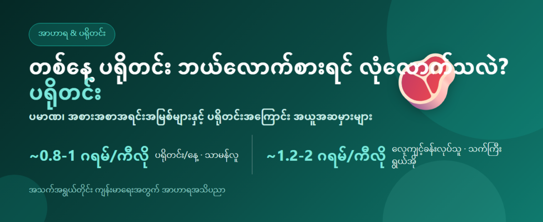 တစ်နေ့ ပရိုတင်း ဘယ်လောက်စားရင် လုံလောက်သလဲ? ပမာဏ၊ အရင်းအမြစ်နှင့် အယူအဆမှားများ | BLB