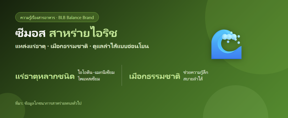 ซีมอส (Sea Moss) สาหร่ายไอริช คืออะไร? แร่ธาตุ–เมือกธรรมชาติกับการดูแลลำไส้