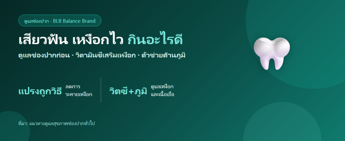 เสียวฟัน เหงือกไว กินอะไรดี? ดูแลช่องปากและเสริมวิตามินซีอย่างเข้าใจ