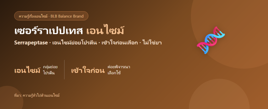 เซอร์ราเปปเทส (Serrapeptase) คืออะไร? เอนไซม์ที่ควรเข้าใจก่อนเลือก