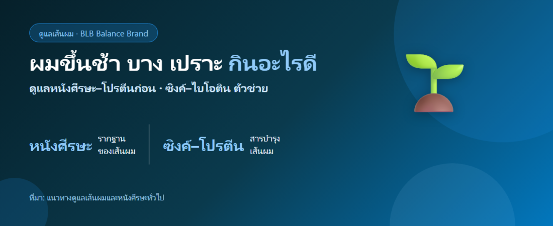 ผมขึ้นช้า บาง เปราะ กินอะไรดี? ดูแลหนังศีรษะและเส้นผมจากภายใน