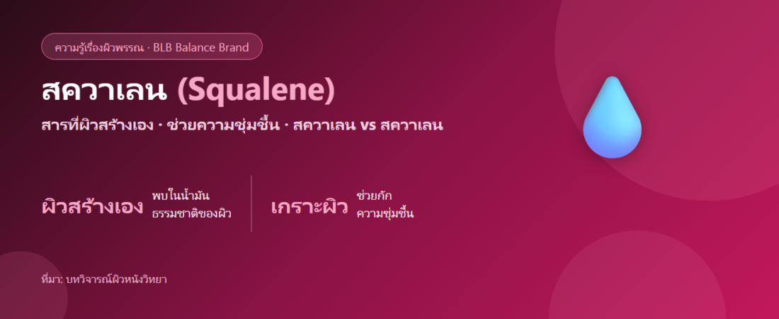 สควาเลน (Squalene) คืออะไร? สารช่วยความชุ่มชื้นและเกราะผิว