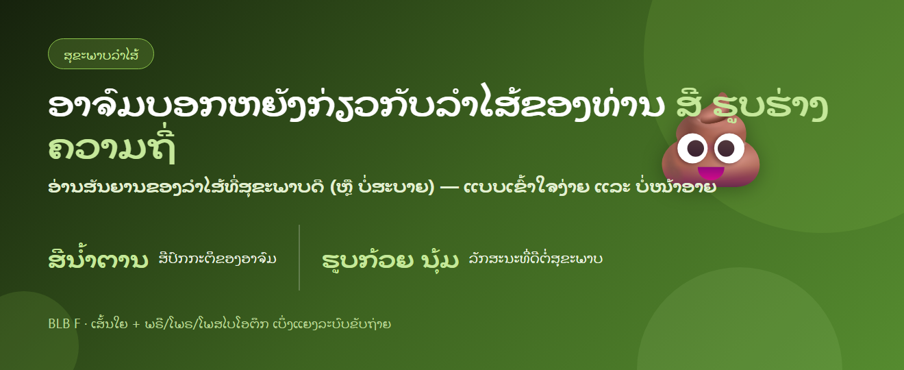 ອາຈົມ ແລະ ສຸຂະພາບລຳໄສ້: ສີ ຮູບຮ່າງ ຄວາມຖີ່ | BLB