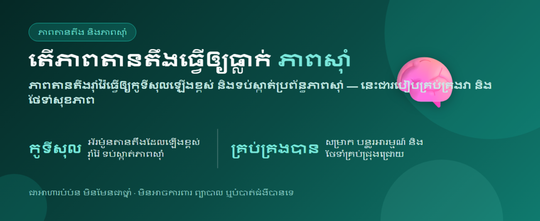 ភាពតានតឹង និងភាពស៊ាំ ៖ តើភាពតានតឹងរ៉ាំរ៉ៃប៉ះពាល់ប្រព័ន្ធភាពស៊ាំរបស់អ្នកយ៉ាងណា | BLB