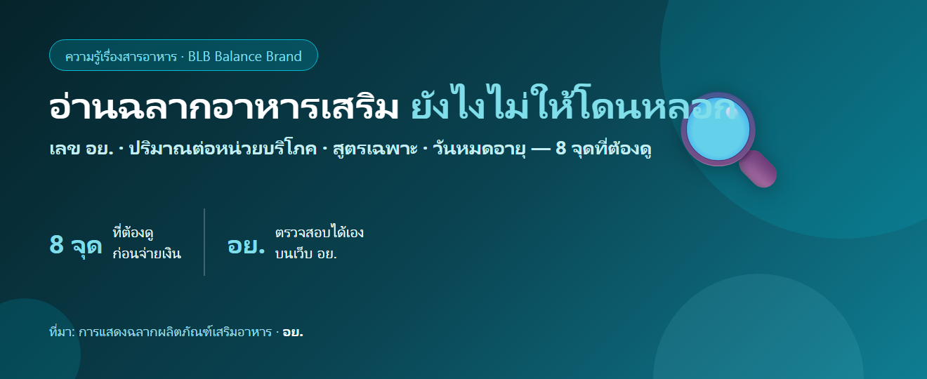 อ่านฉลากอาหารเสริมยังไงไม่ให้โดนหลอก? 8 จุดที่ต้องดูก่อนจ่ายเงิน