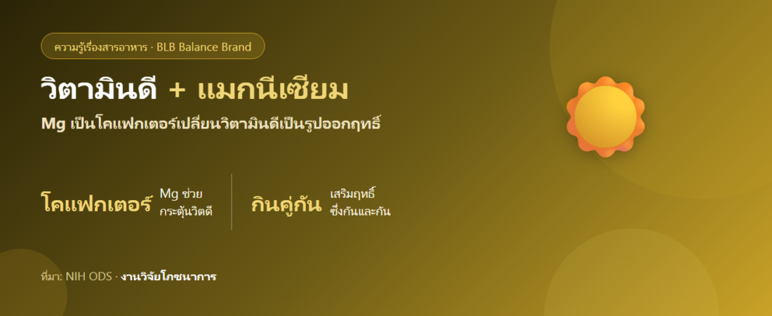 ทำไมวิตามินดีต้องมีแมกนีเซียม? โคแฟกเตอร์ที่หลายคนมองข้าม
