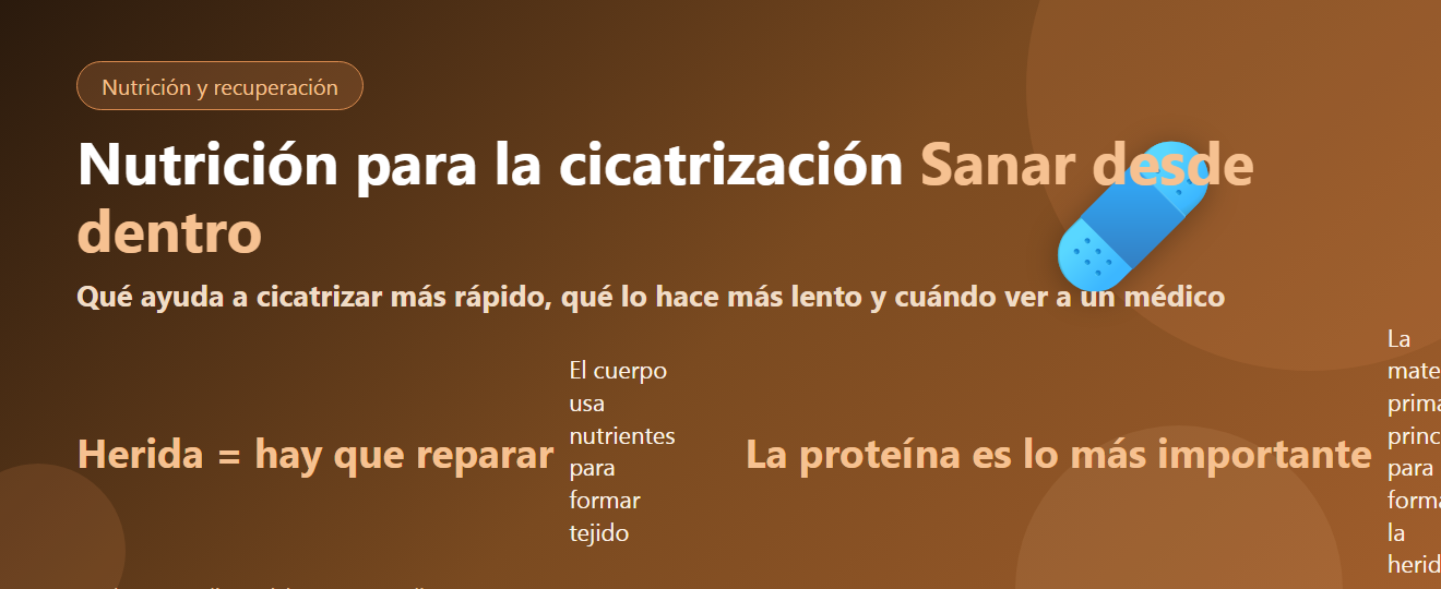 Nutrición para la cicatrización — Alimentos que favorecen una curación más rápida y cuándo ver a un médico
