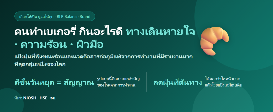 คนทำเบเกอรี่ อยู่กับแป้งฝุ่นและเตาอบทั้งวัน ไอ คัดจมูก กินอะไรดี? ดูแลทางเดินหายใจ