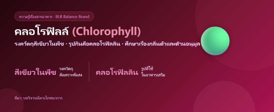 คลอโรฟิลล์ (Chlorophyll) คืออะไร? รงควัตถุสีเขียวกับการดีท็อกซ์และกลิ่นตัว