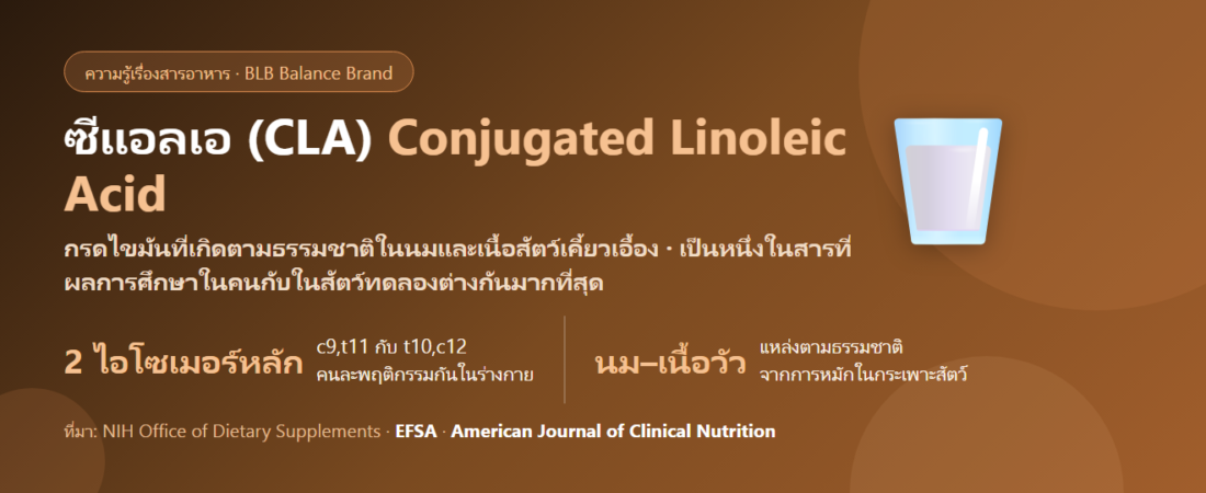 CLA (Conjugated Linoleic Acid) คืออะไร? กรดไขมันจากนมวัวที่งานวิจัยในคนยังไม่ลงรอยกัน