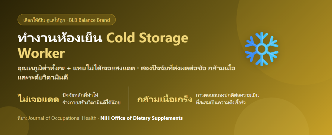 ทำงานห้องเย็นทั้งวัน ข้อฝืด มือชา ไม่ค่อยได้เจอแดด กินอะไรดี? ดูแลกระดูก ข้อ และวิตามินดี