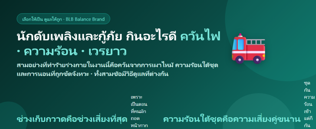 นักดับเพลิงและกู้ภัย สูดควันไฟ อยู่ในความร้อน เข้าเวรยาว กินอะไรดี? ดูแลปอด ภูมิ และการฟื้นตัว