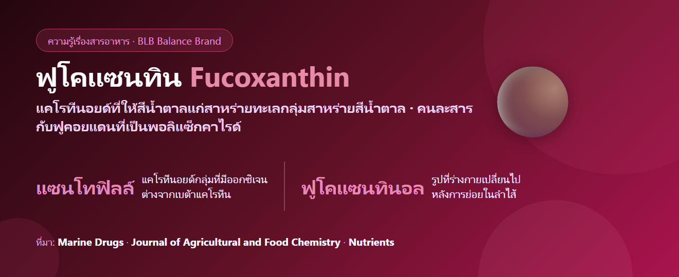 ฟูโคแซนทิน (Fucoxanthin) คืออะไร? แคโรทีนอยด์สีน้ำตาลจากสาหร่ายที่ไม่ใช่ฟูคอยแดน