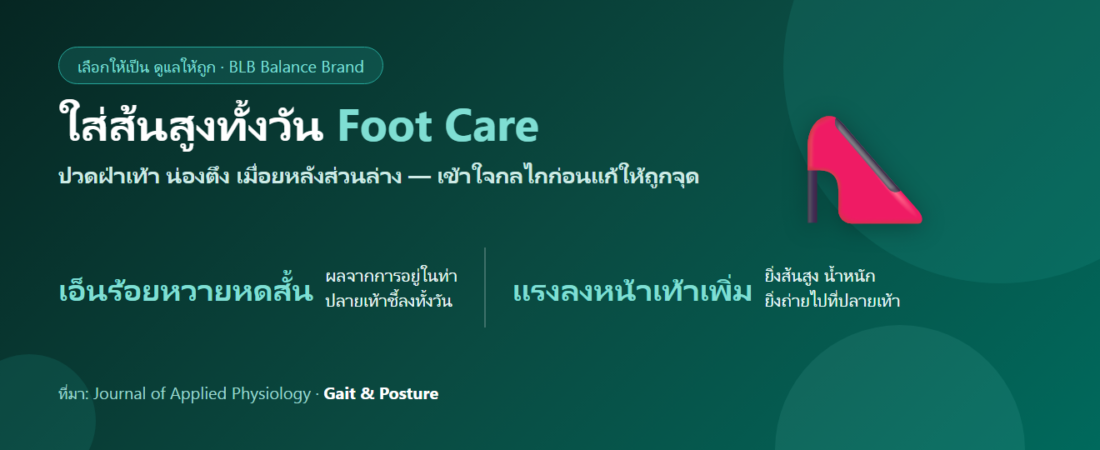 ใส่ส้นสูงทั้งวัน ปวดเท้า น่องตึง เมื่อยหลัง กินอะไรดี? ดูแลกล้ามเนื้อที่ถูกใช้ผิดท่าทั้งวัน