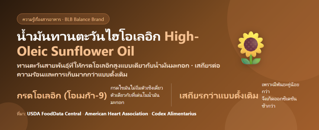 น้ำมันทานตะวันไฮโอเลอิก (High-Oleic Sunflower) คืออะไร? ทำไมถึงไม่เหมือนน้ำมันทานตะวันทั่วไป