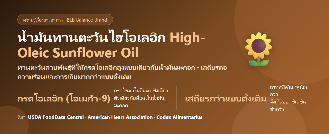 น้ำมันทานตะวันไฮโอเลอิก (High-Oleic Sunflower) คืออะไร? ทำไมถึงไม่เหมือนน้ำมันทานตะวันทั่วไป