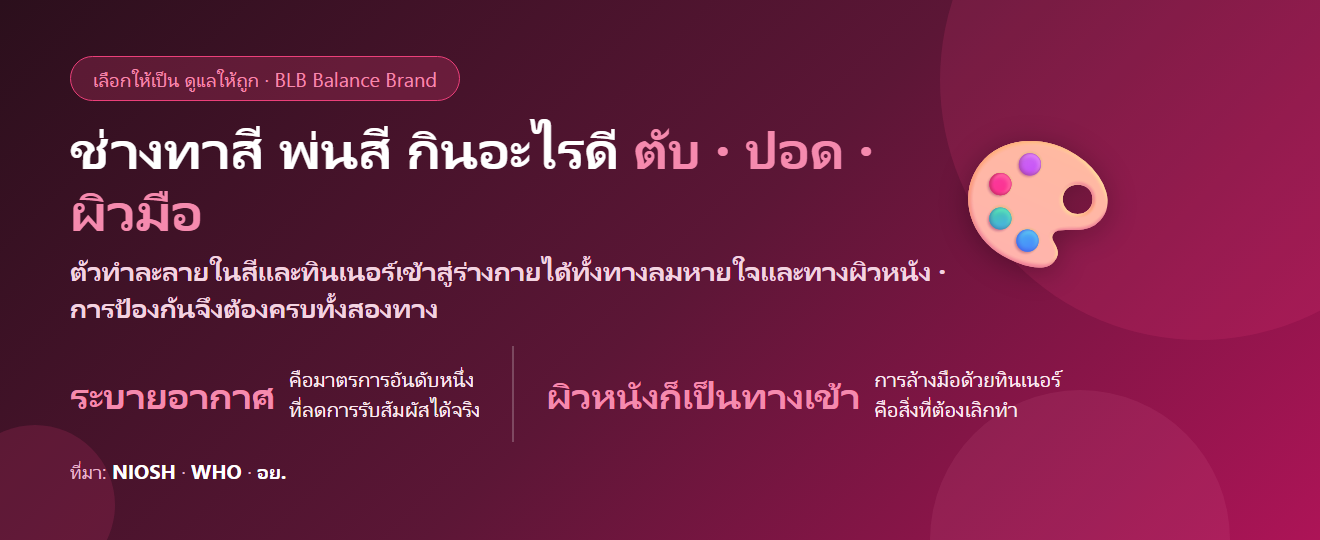 ช่างทาสี พ่นสี สูดไอระเหยทุกวัน กินอะไรดี? ดูแลตับ ปอด และผิวจากตัวทำละลาย