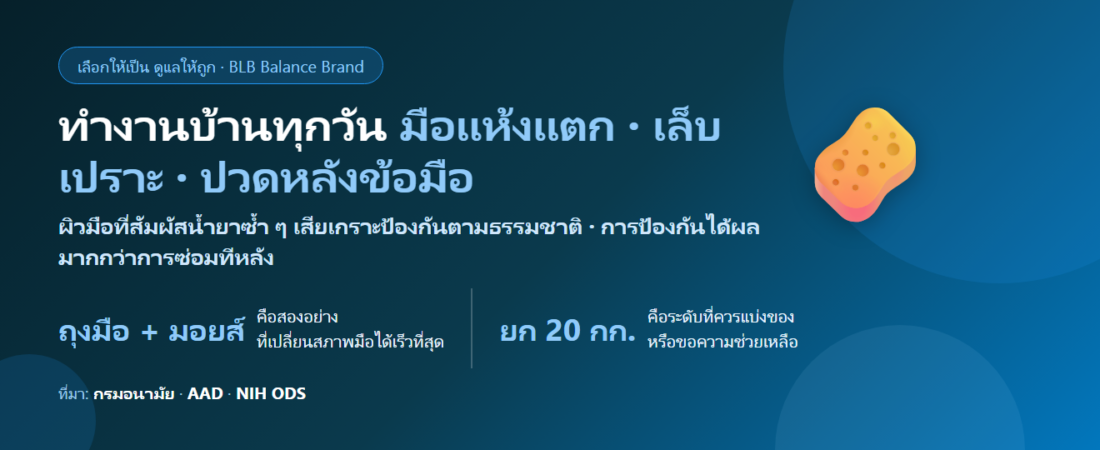 ทำงานบ้านทุกวัน มือแห้งแตก เล็บเปราะ ปวดหลังปวดข้อมือ กินอะไรดี? ดูแลคนที่ไม่มีวันหยุด
