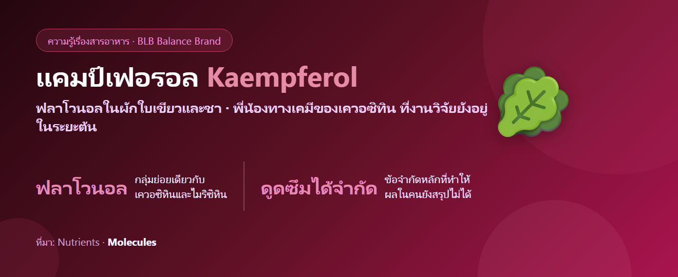 แคมป์เฟอรอล (Kaempferol) คืออะไร? ฟลาโวนอยด์ในผักใบเขียวที่งานวิจัยกำลังสนใจ