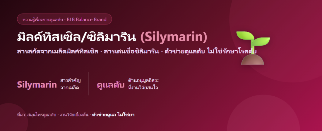 มิลค์ทิสเซิล/ซิลิมาริน (Milk Thistle/Silymarin) ดูแลตับ เข้าใจง่าย ๆ