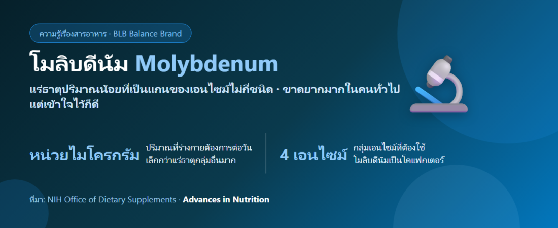 โมลิบดีนัม (Molybdenum) คืออะไร? แร่ธาตุที่ร่างกายใช้น้อยมาก แต่ขาดไม่ได้