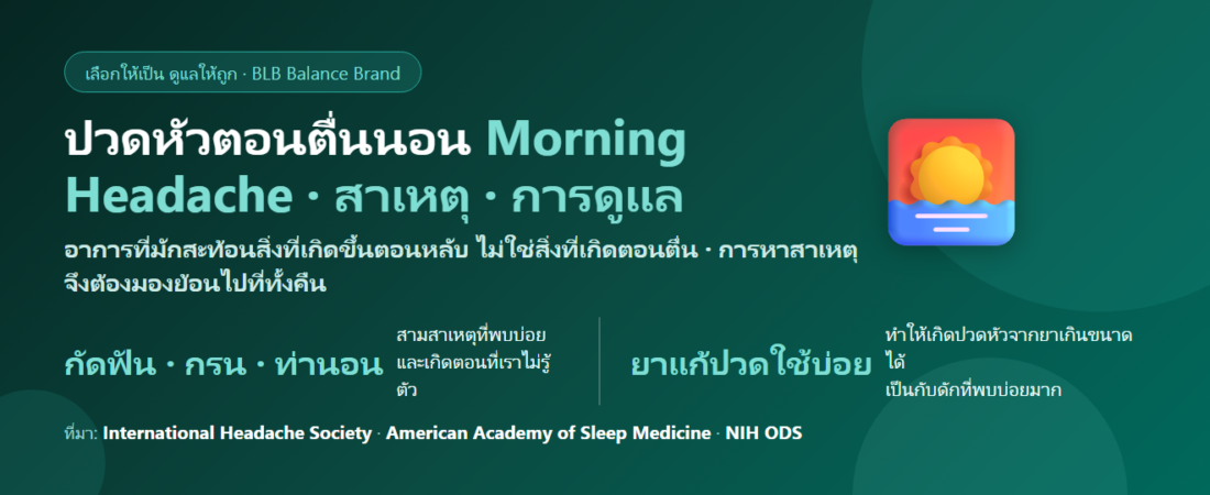 ตื่นเช้ามาปวดหัวแทบทุกวัน กินอะไรดี? แยกสาเหตุที่พบบ่อยและสัญญาณที่ต้องไปหาหมอ
