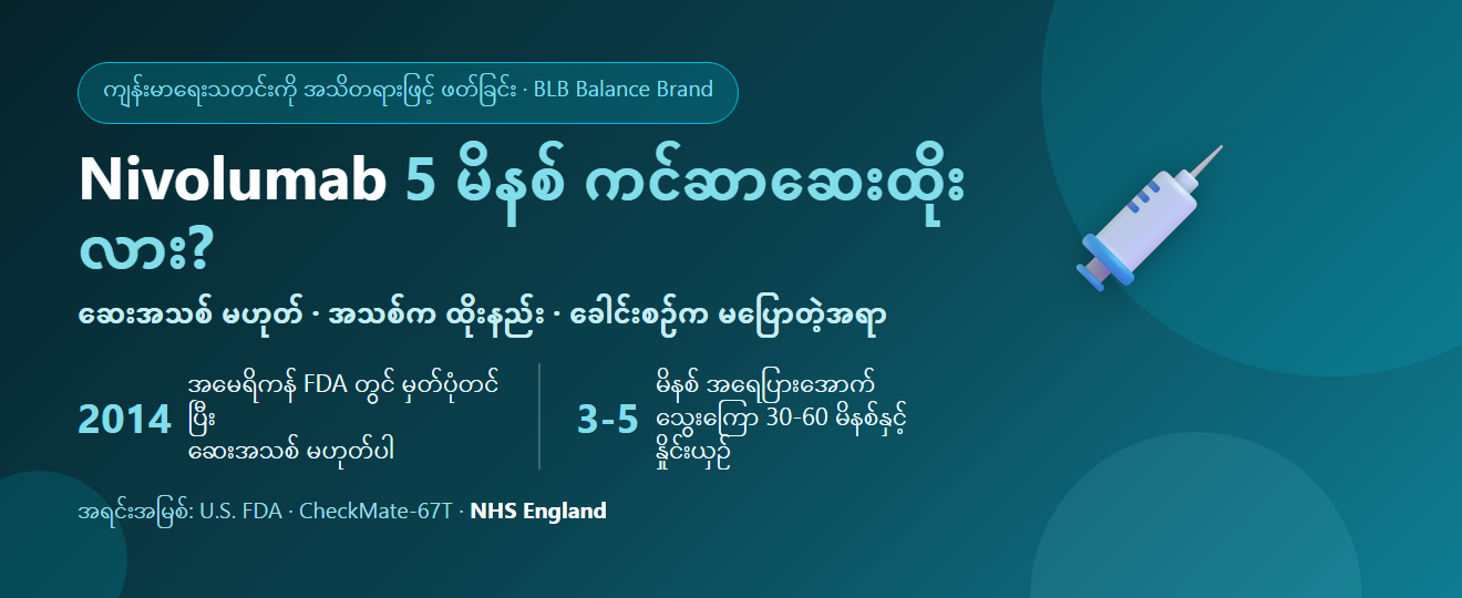 ကင်ဆာ 15 မျိုးကို 5 မိနစ်ဖြင့် ထိုးနိုင်သလား? အရေပြားအောက်ထိုး Nivolumab ၏ အမှန်တရား