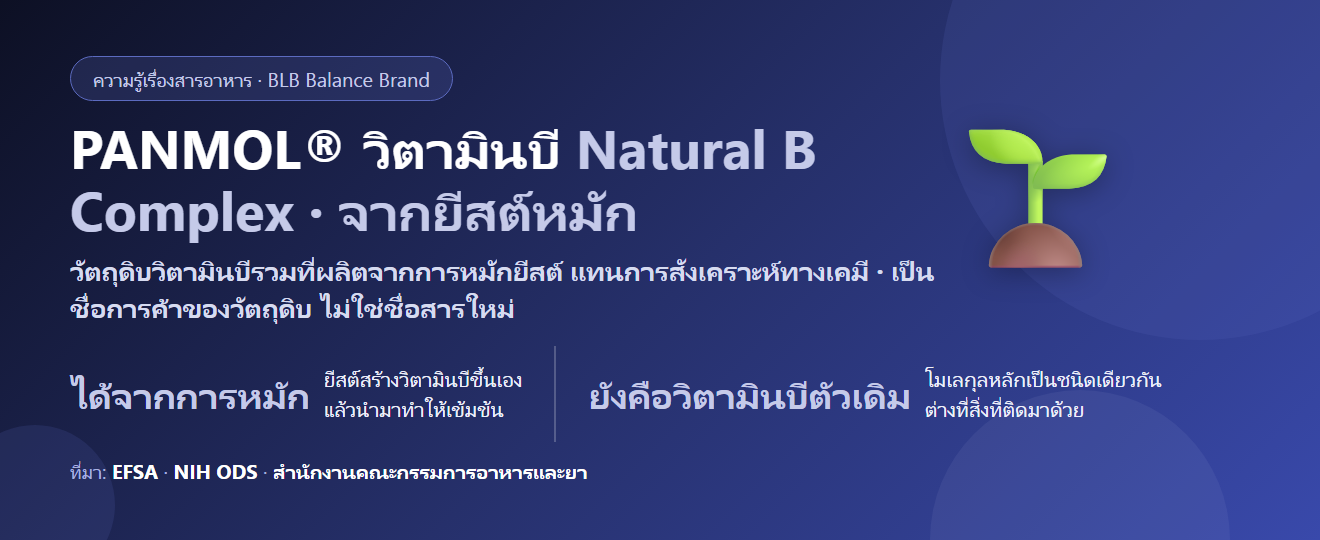 PANMOL&reg; วิตามินบีจากธรรมชาติ คืออะไร? ต่างจากวิตามินบีสังเคราะห์บนฉลากตรงไหน