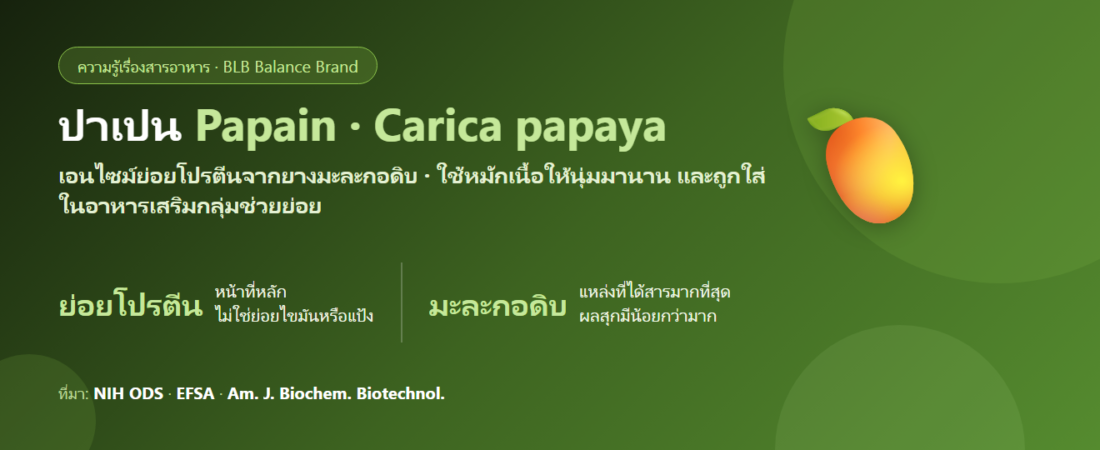 ปาเปน (Papain) คืออะไร? เอนไซม์จากมะละกอกับเรื่องย่อยที่ต้องแยกให้ออก