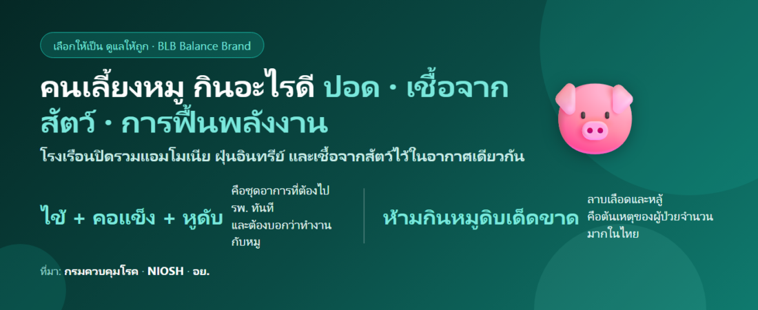 คนเลี้ยงหมู อยู่ในโรงเรือนแอมโมเนียทั้งวัน ไอ แสบจมูก กินอะไรดี? ดูแลปอดและความปลอดภัยจากเชื้อ