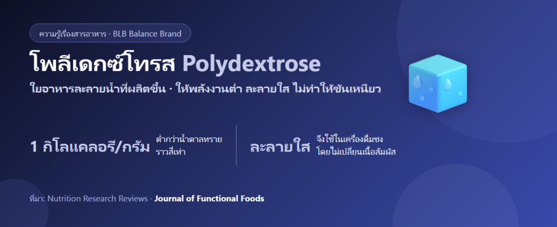 โพลีเดกซ์โทรส (Polydextrose) คืออะไร? ใยอาหารสังเคราะห์ที่อยู่ในเครื่องดื่มชงหลายยี่ห้อ